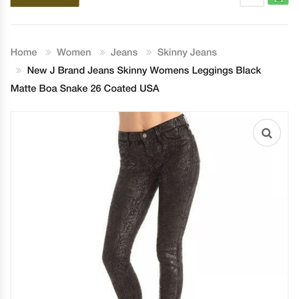 » New J Brand Jeans Skinny Womens Leggings Black
Matte Boa Snake 28 Y2K, 90’s